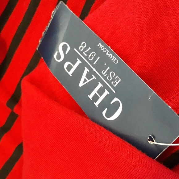 Chaps by Ralph Lauren Highland Red & Black Striped Shawl Collar Top Size L / NWT - Picture 14 of 14